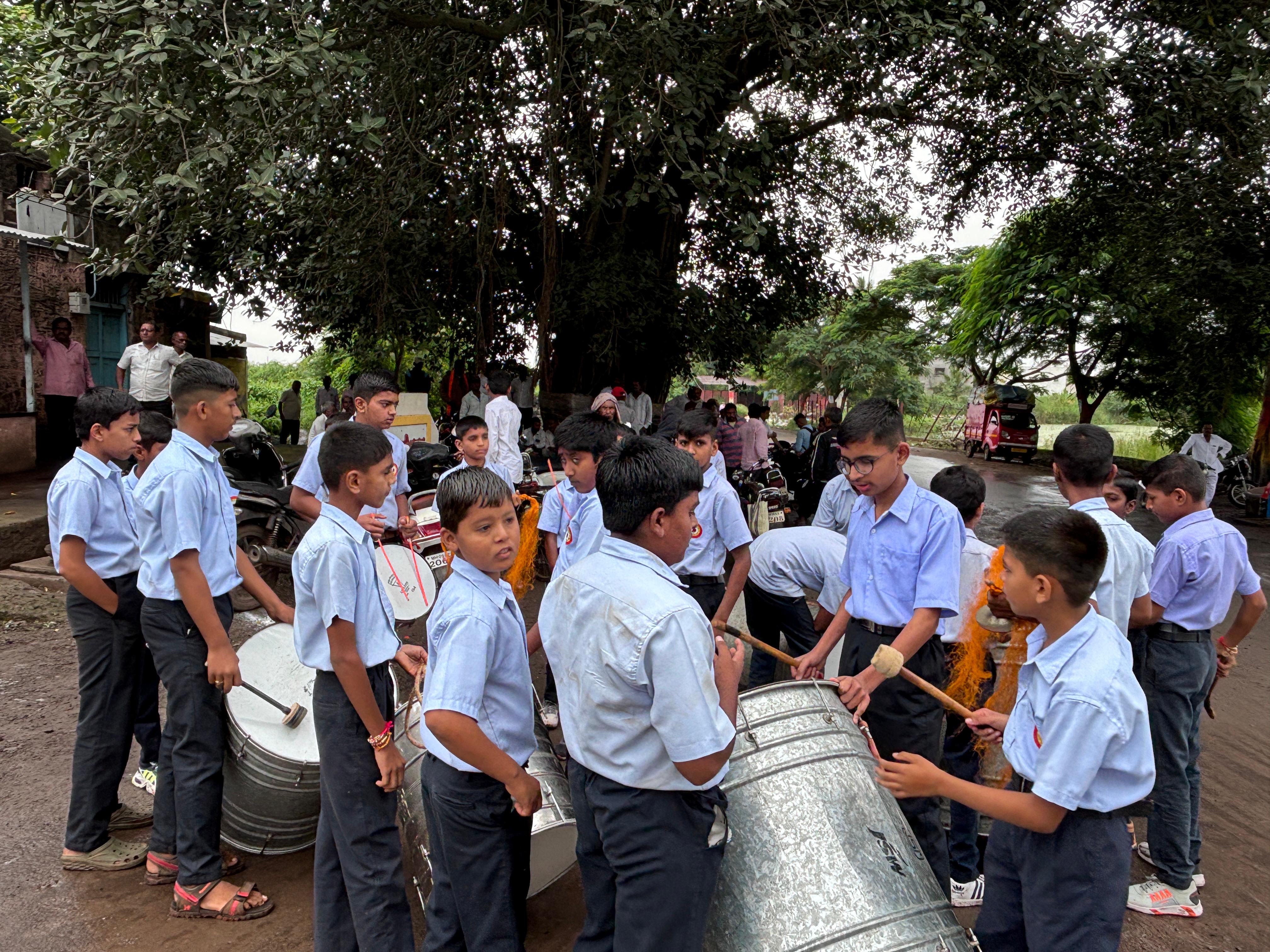Band members getting ready