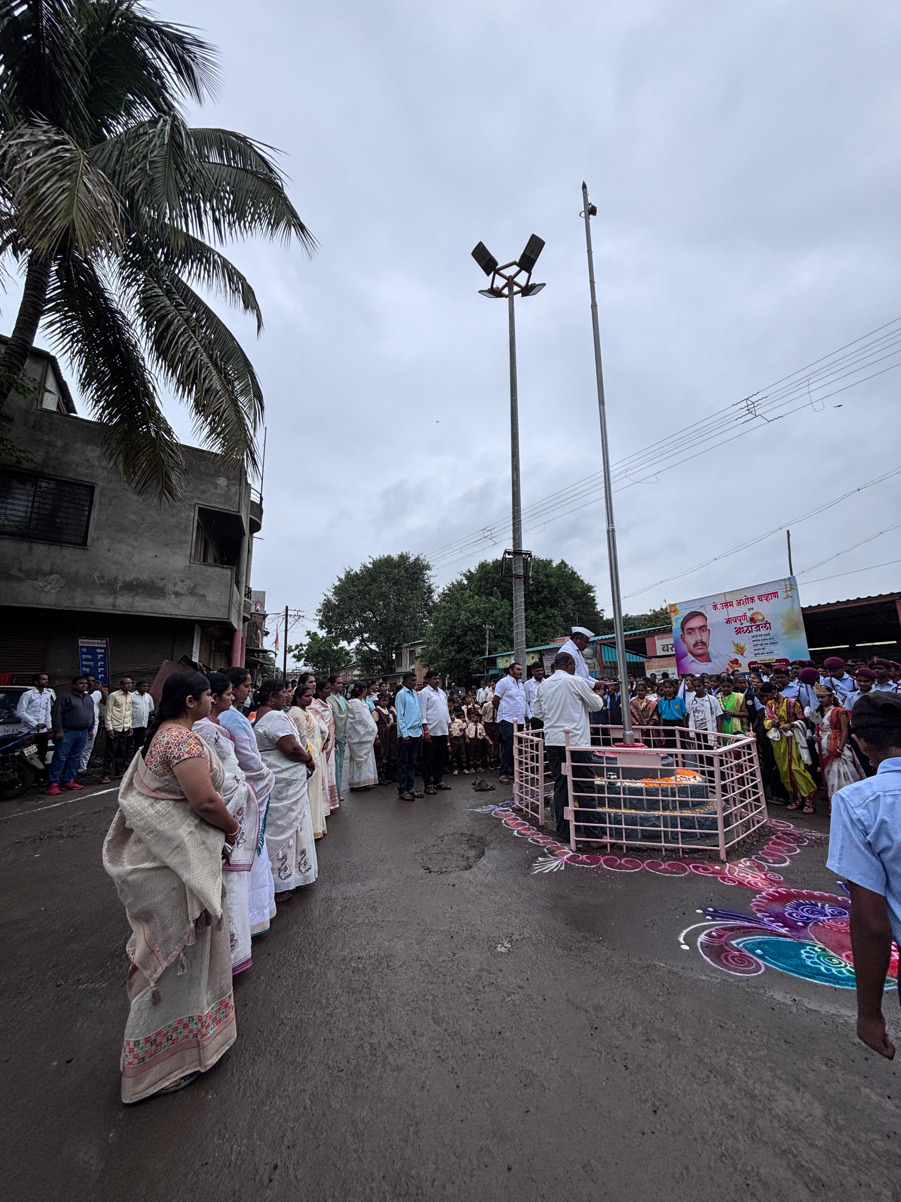 Paying respects at the memorial